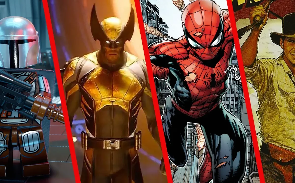 Disney Marvel Games Showcase - Images of characters including Spiderman and Indiana Jones
